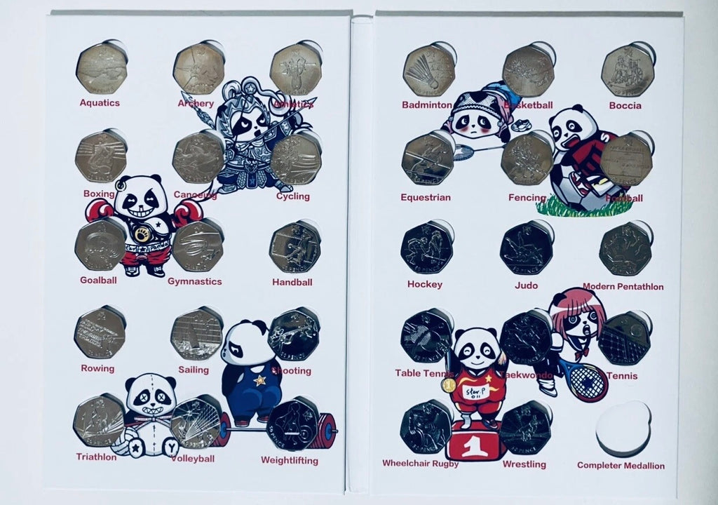 2012 Olympic 50p Coin Full Set 29 Coins BU Brilliant Uncirculated With Album
