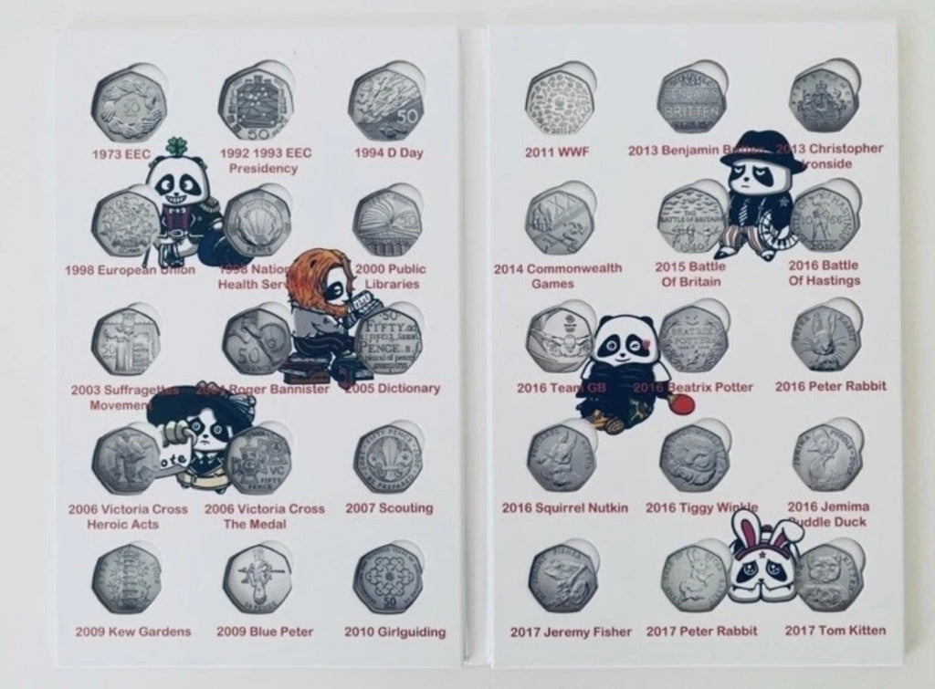 1973-2022 UK Collector 50p Coin Album Star Panda Three Albums