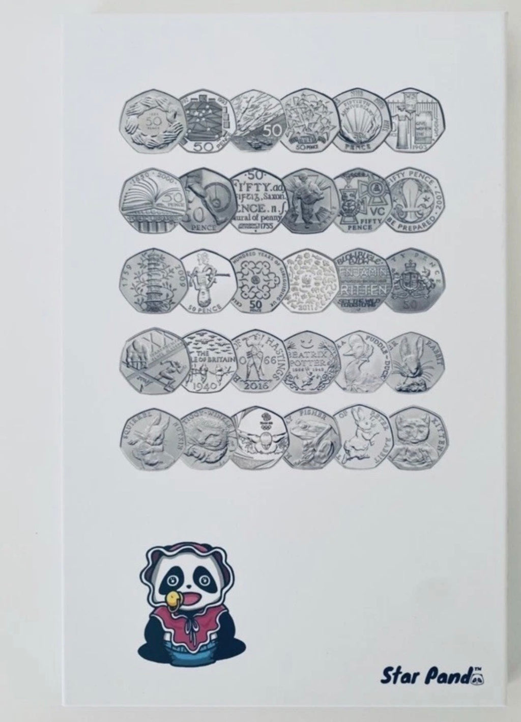 1973-2022 UK Collector 50p Coin Album Star Panda Three Albums