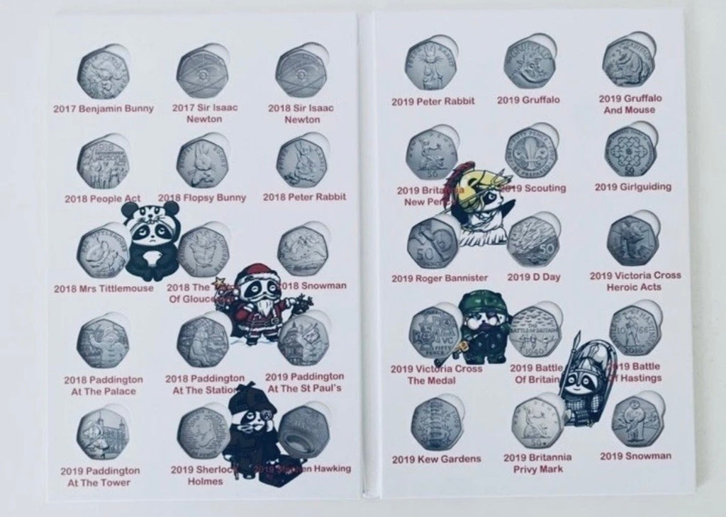 1973-2022 UK Collector 50p Coin Album Star Panda Three Albums