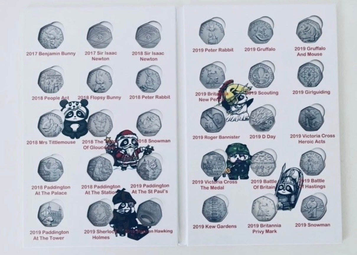1973-2022 UK Collector 50p Coin Album Star Panda Three Albums