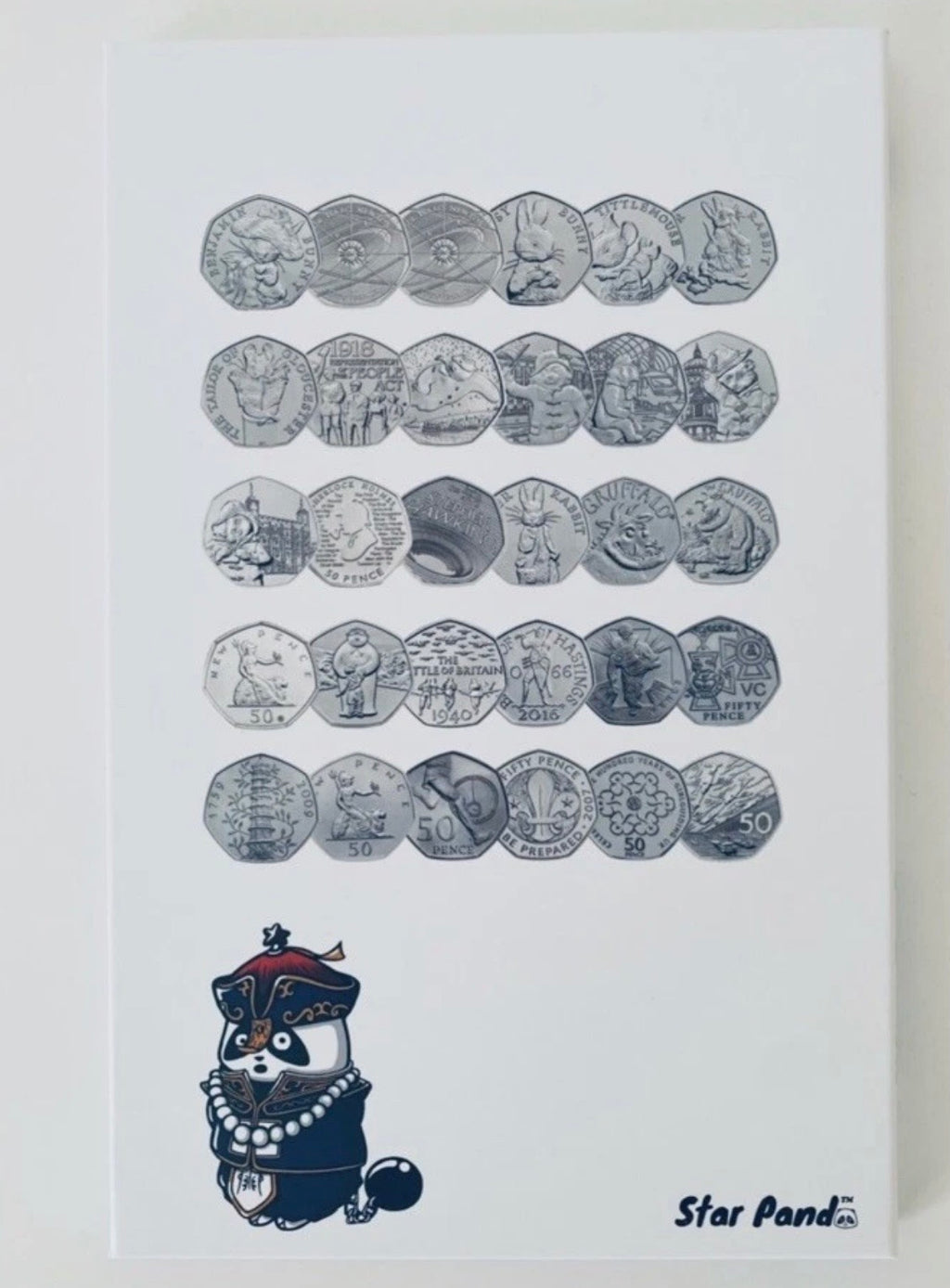 1973-2022 UK Collector 50p Coin Album Star Panda Three Albums