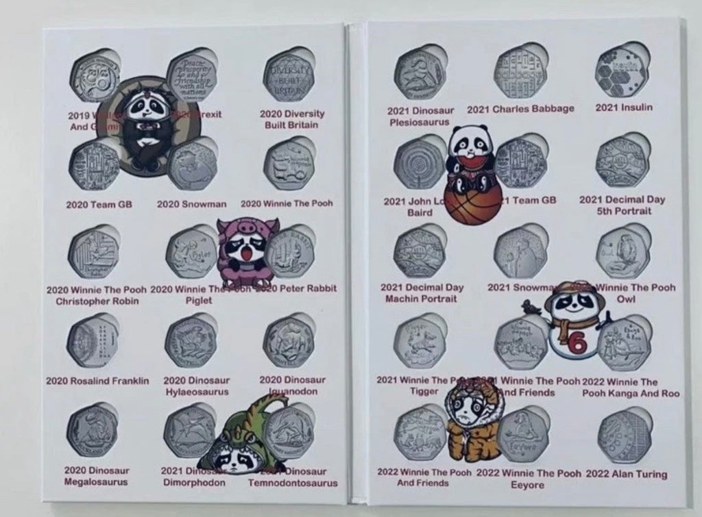 1973-2022 UK Collector 50p Coin Album Star Panda Three Albums